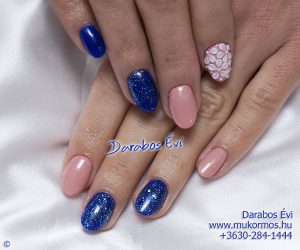  Color acrylic nails with 3D acrylic decoration